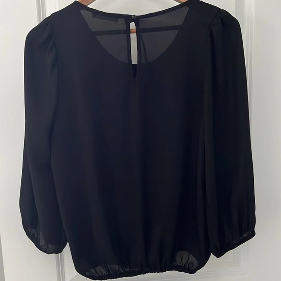 black Top with sheer sleeves A’gaci - Picture 1 of 10